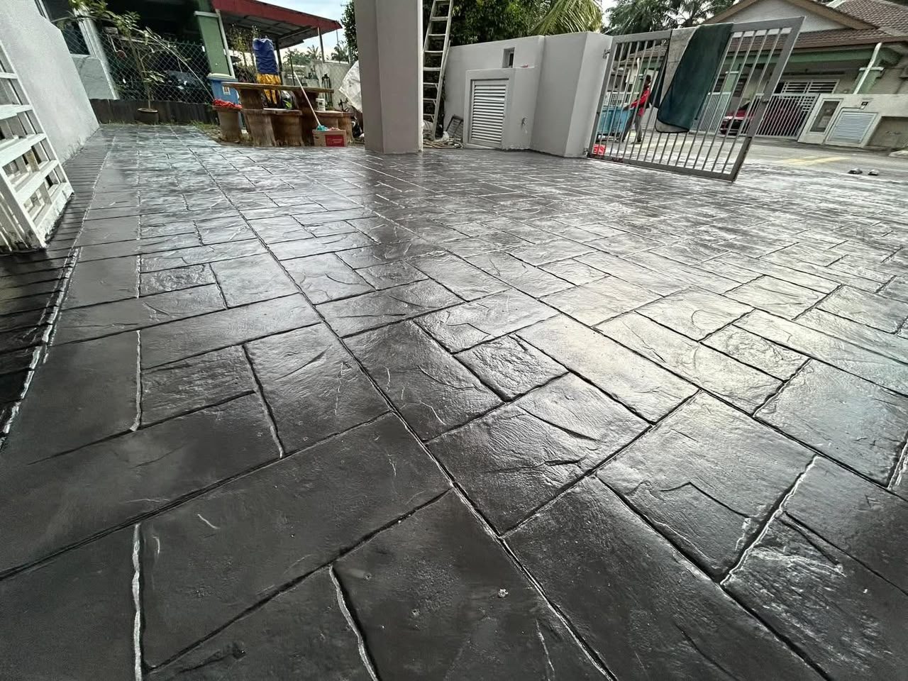 Contoh lantai Concrete Imprint